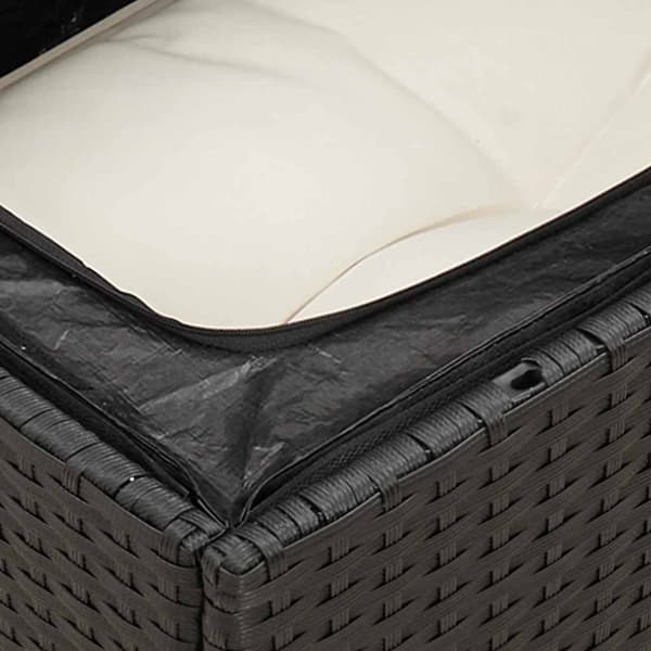 vidaXL Loungegrupp med dynor 6 delar svart konstrotting