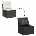 Miniatyrbild 9 av 11: vidaXL Loungegrupp med dynor 6 delar svart konstrotting