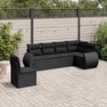Miniatyrbillede 2 af 4: vidaXL sofasæt til haven 6 dele med hynder polyrattan sort