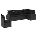 Miniatyrbillede 1 af 4: vidaXL sofasæt til haven 6 dele med hynder polyrattan sort