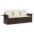 Miniatyrbillede 3 af 4: vidaXL sofasæt til haven 3 dele med hynder polyrattan brun