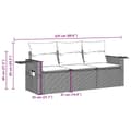 Miniatyrbillede 4 af 4: vidaXL sofasæt til haven 3 dele med hynder polyrattan brun