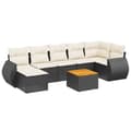 Miniatyrbillede 3 af 4: vidaXL sofasæt til haven 8 dele med hynder polyrattan sort