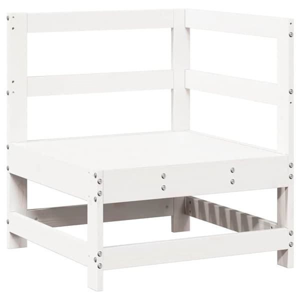 vidaXL Hagesofagruppe 7 deler hvit heltre furu