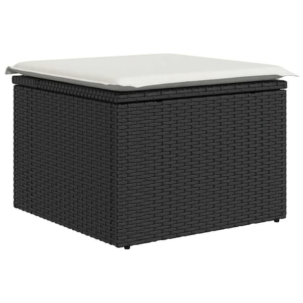 vidaXL sofasæt til haven 10 dele med hynder polyrattan sort