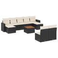 Miniatyrbillede 3 af 11: vidaXL sofasæt til haven 10 dele med hynder polyrattan sort