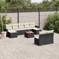 Miniatyrbillede 2 af 11: vidaXL sofasæt til haven 10 dele med hynder polyrattan sort