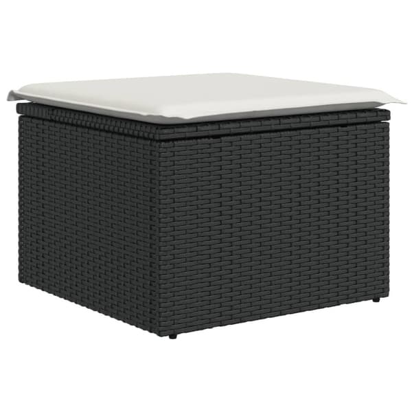 vidaXL sofasæt til haven 7 dele med hynder polyrattan sort