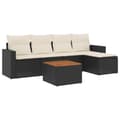 Miniatyrbillede 1 af 11: vidaXL sofasæt til haven 6 dele med hynder polyrattan sort