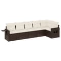 Miniatyrbillede 1 af 11: vidaXL sofasæt til haven 6 dele med hynder polyrattan brun