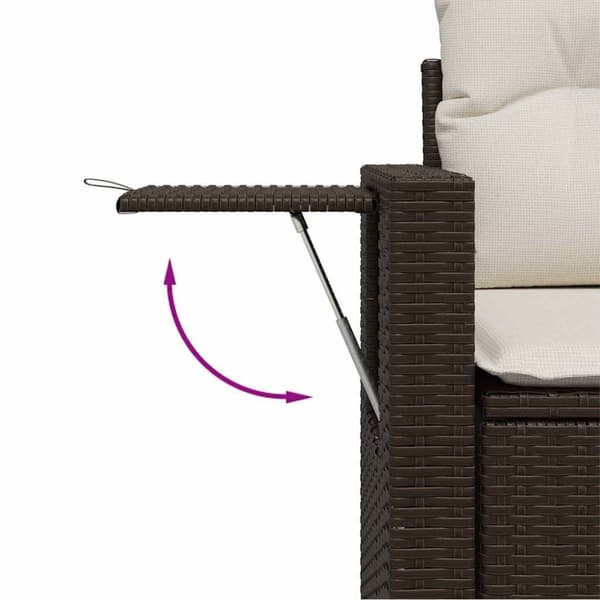 vidaXL sofasæt til haven 3 dele med hynder polyrattan brun