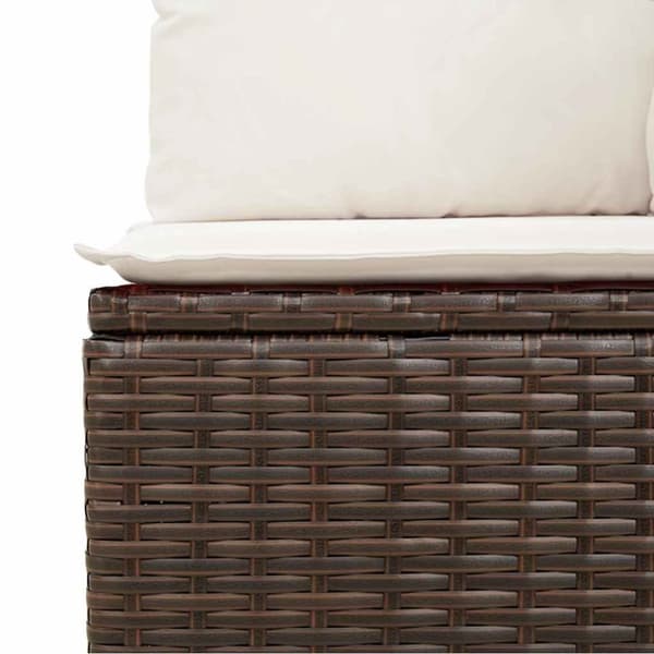 vidaXL sofasæt til haven 3 dele med hynder polyrattan brun
