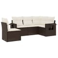 Miniatyrbillede 3 af 11: vidaXL sofasæt til haven 5 dele med hynder polyrattan brun