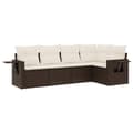 Miniatyrbillede 1 af 11: vidaXL sofasæt til haven 5 dele med hynder polyrattan brun