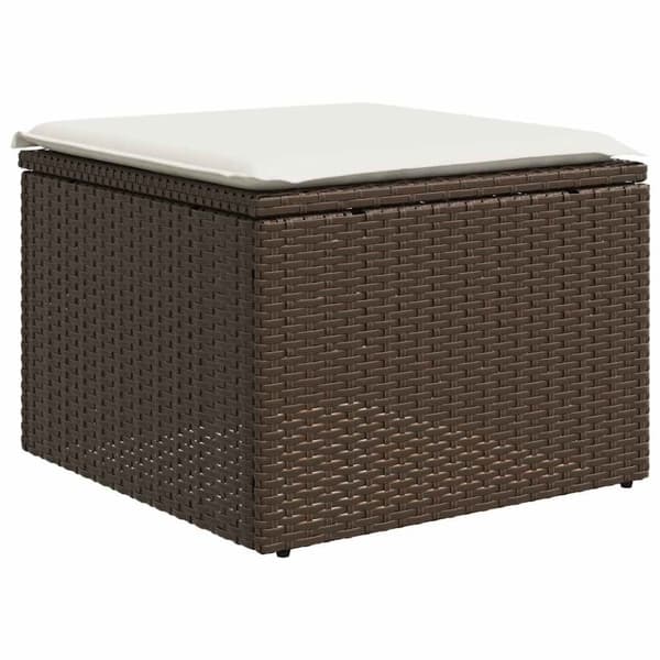 vidaXL Loungegrupp för trädgården med dynor 8 delar brun konstrotting