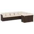 Miniatyrbillede 3 af 10: vidaXL sofasæt til haven 9 dele med hynder polyrattan brun