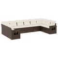 Miniatyrbillede 3 af 11: vidaXL sofasæt til haven 10 dele med hynder polyrattan brun