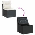 Miniatyrbillede 10 af 11: vidaXL sofasæt til haven 11 dele med hynder polyrattan sort