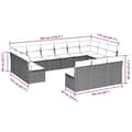 Miniatyrbillede 4 af 4: vidaXL sofasæt til haven 13 dele med hynder polyrattan sort