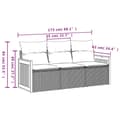 Miniatyrbillede 4 af 4: vidaXL sofasæt til haven 3 dele med hynder polyrattan sort