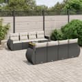 Miniatyrbillede 2 af 4: vidaXL sofasæt til haven 9 dele med hynder polyrattan sort