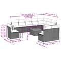Miniatyrbillede 2 af 3: vidaXL sofasæt til haven 11 dele med hynder polyrattan sort