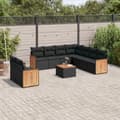 Miniatyrbillede 3 af 3: vidaXL sofasæt til haven 10 dele med hynder polyrattan sort