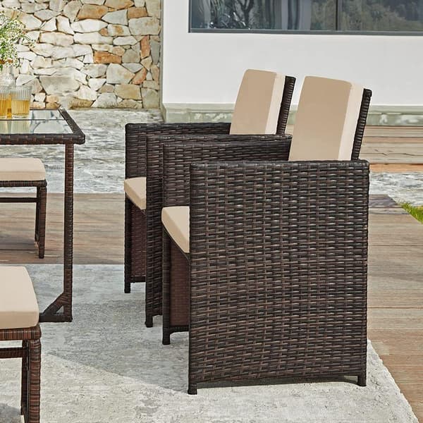 Rootz altanmøbelsæt - Udendørs altansæt - Bistro altansæt - Rattan altanmøbler - Brun/Beige