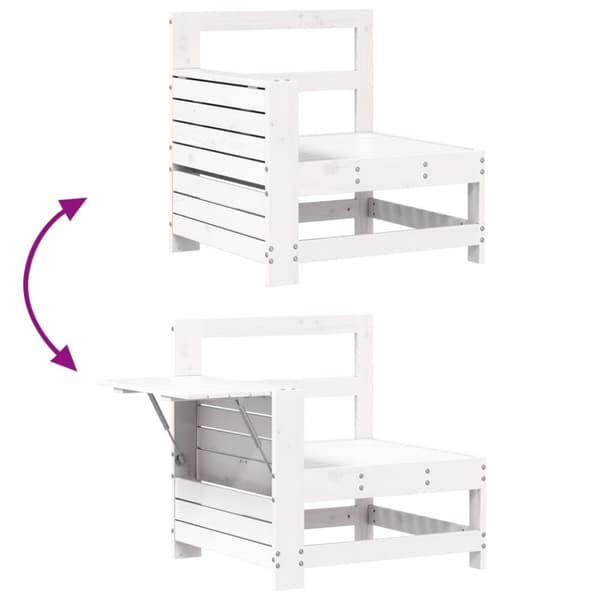 vidaXL Hagesofagruppe 5 deler hvit heltre furu