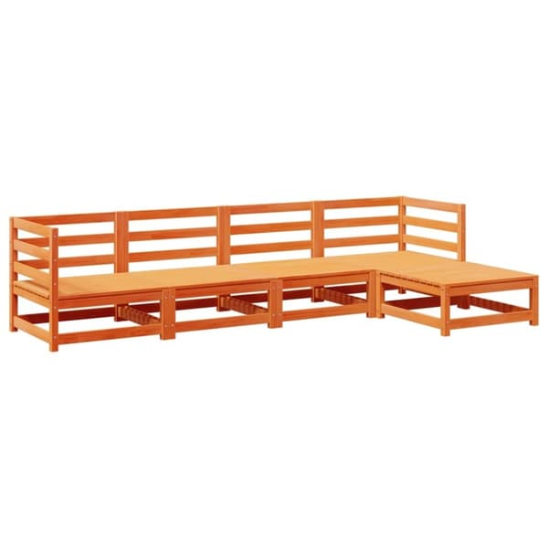 vidaXL Hagesofagruppe 5 deler voksbrun heltre furu