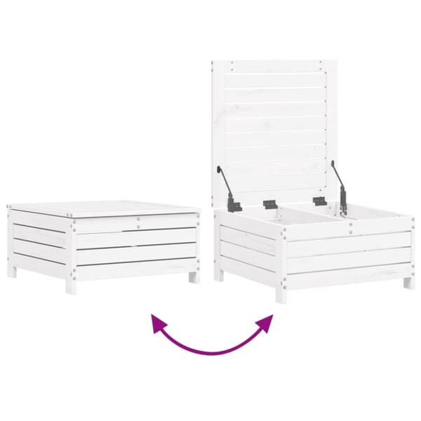 vidaXL Hagesofasett 6 deler hvit heltre furu