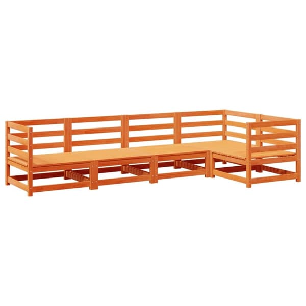 vidaXL Hagesofagruppe 5 deler voksbrun heltre furu