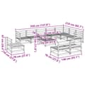 Miniatyrbilde 11 av 11: vidaXL Hagesofasett 11 deler impregnert furu