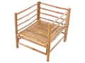 Miniatyrbilde 8 av 11: Hage Modulært Hagesofasett Taupe Bambusputer 3-seters Sofa 2 Lenestoler med Sofabord Boho Design Utendørs Samtalesett