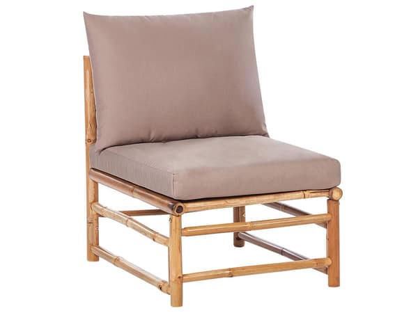 Hage Modulær Hjørnesofa Taupe Bambusputer 5-seters med Sofabord Boho Design Utendørs Samtalesett
