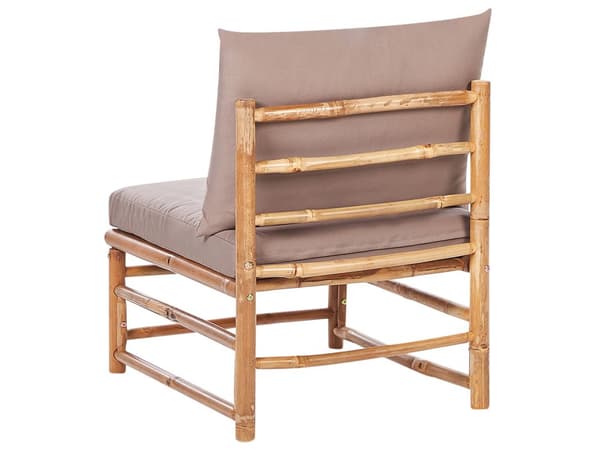 Hage Modulær Hjørnesofa Taupe Bambusputer 5-seters med Sofabord Boho Design Utendørs Samtalesett