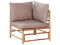 Miniatyrbilde 10 av 11: Hage Modulær Hjørnesofa Taupe Bambusputer 5-seters med Sofabord Boho Design Utendørs Samtalesett