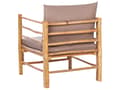 Miniatyrbilde 6 av 11: Hage Modulær Hjørnesofa med Taupe Bambusputer 5 seter med Lenestol og Sofabord Boho Design Utendørs Samtalesett