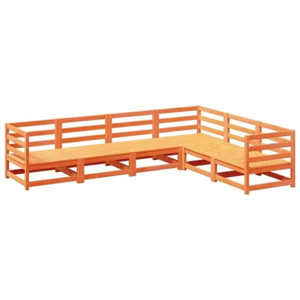 vidaXL Hagesofasett 6 deler voksbrun heltre furu
