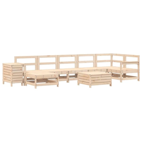 vidaXL Hagesofasett 9 deler heltre furu