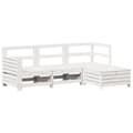 Miniatyrbilde 2 av 11: vidaXL Hagesofasett 4 deler hvit heltre furu