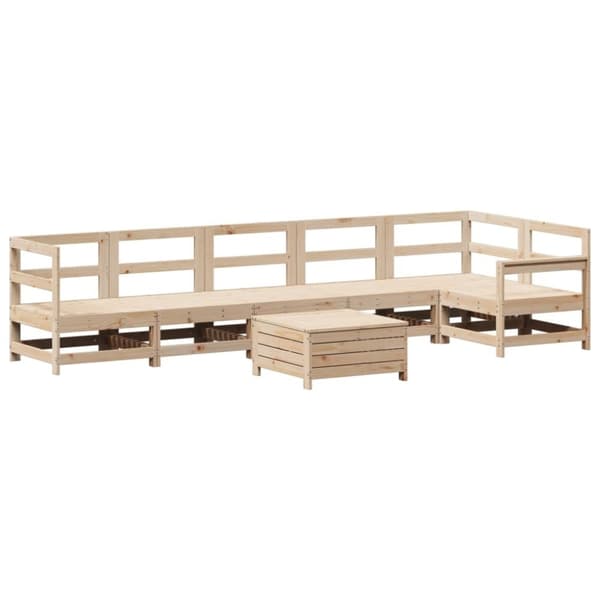 vidaXL Hagesofasett 7 deler heltre furu