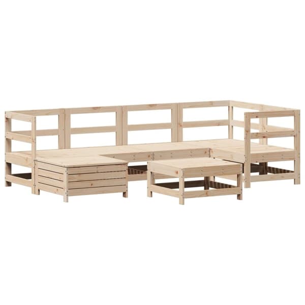 vidaXL Hagesofasett 7 deler heltre furu