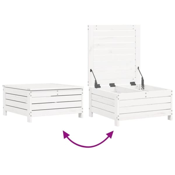 vidaXL Hagesofasett 6 deler hvit heltre furu
