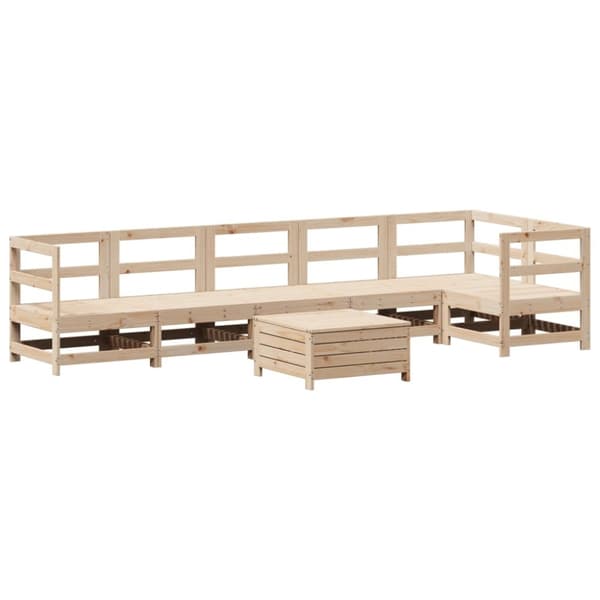 vidaXL Hagesofasett 7 deler heltre furu