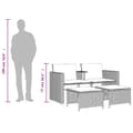 Miniatyrbild 10 av 11: vidaXL Trädgårdssoffa 2-sits med bord och pallar grå konstrotting