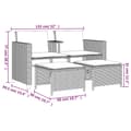 Miniatyrbild 11 av 11: vidaXL Trädgårdssoffa 2-sits med bord och pallar brun konstrotting