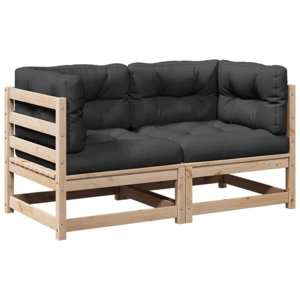 vidaXL sofasæt til haven 2 dele med hynder massivt fyrretræ