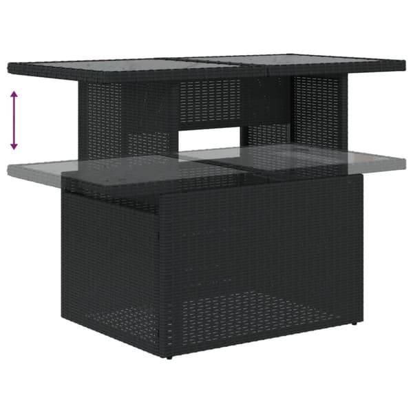 vidaXL sofasæt til haven 7 dele med hynder polyrattan sort