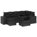 Miniatyrbillede 3 af 11: vidaXL sofasæt til haven 7 dele med hynder polyrattan sort